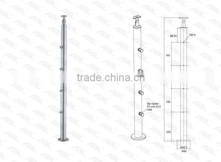 stainless steel tubular handrail iron balustrade