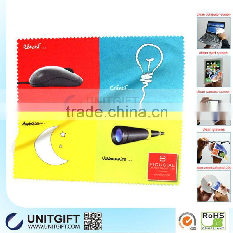 Customized size and shape microfiber optical cleaning cloth