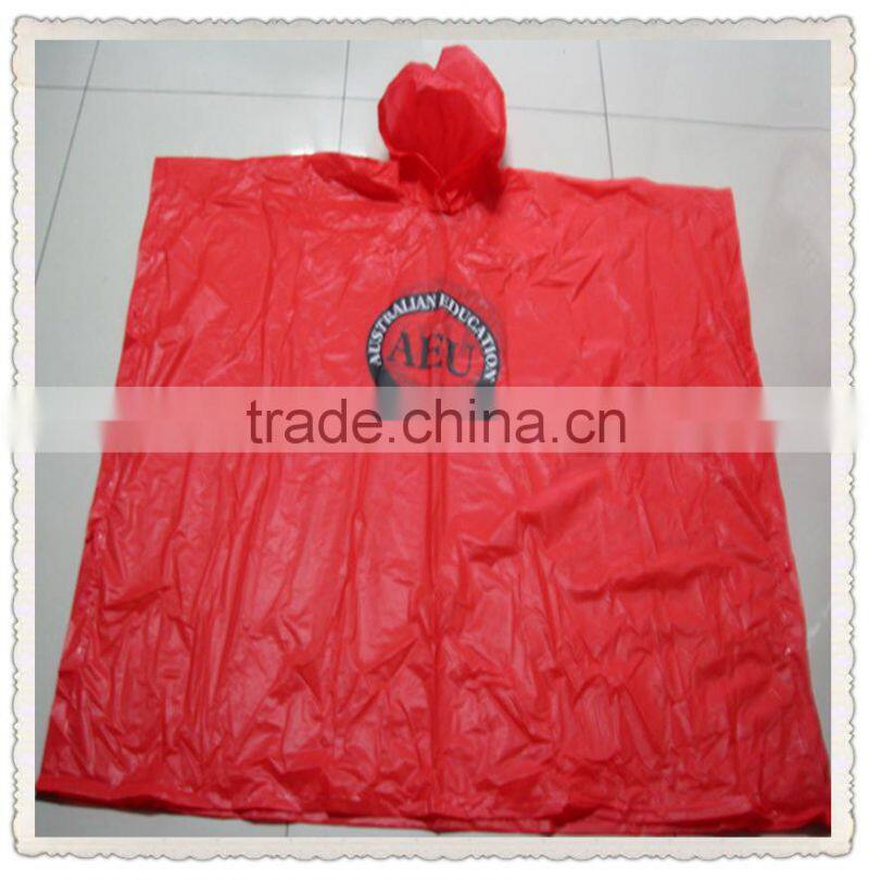 custom printed PVC rain poncho/PVC rain ponchos/fashion plastic rain poncho