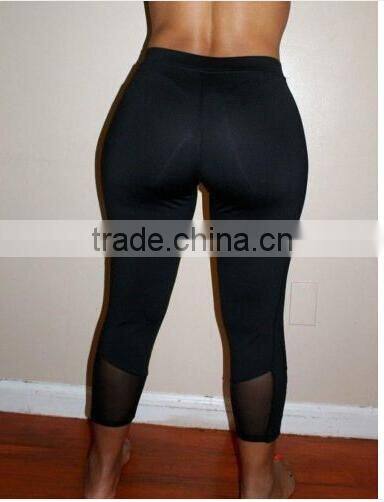 Tight Sport Fitness Yoga Black Purple Pants Large