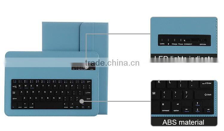 Foldable 9/10" wireless bluetooth tablets case with keyboard