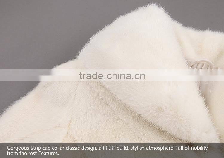 Factory diectly sale white mink fur coat wholesale