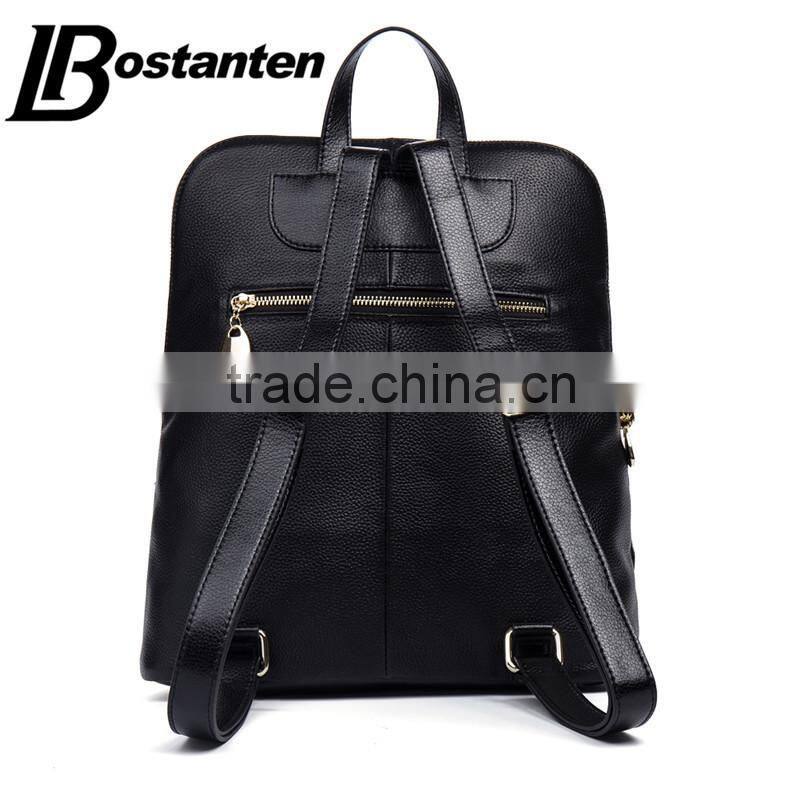 cowhide genuine leather travel backpack women mini backpack bag laptop