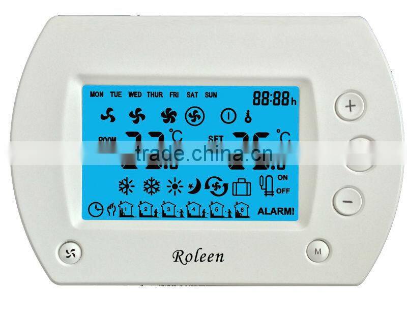 RL305Set Big LCD RF Wireless Programmable FCU Thermostat