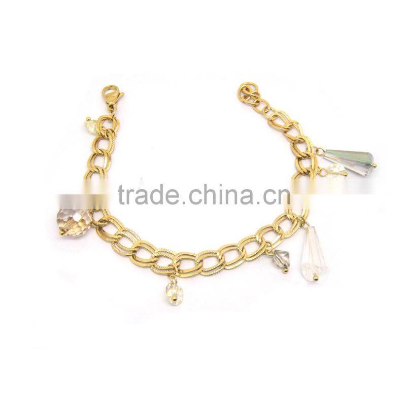 Wholesale Beautiful Charm Stainless Steel Chain Bracelet for Girl