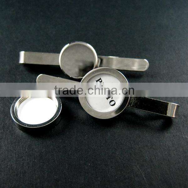 14mm setting size silver DIY photo frame base tie bar clip bezel tray DIY supplies 1504009
