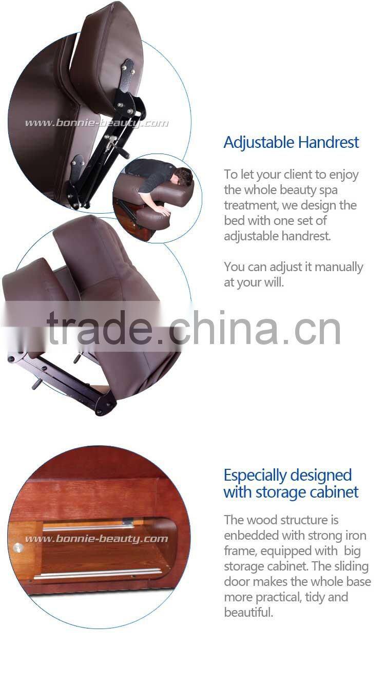BN-A206 comfortable solid wood massage table with cabinet for sale