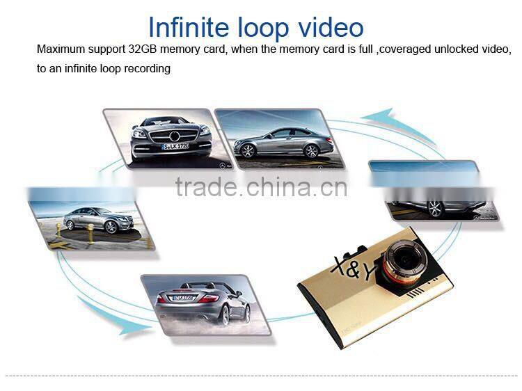 3inch motion detection and stop guard fisheye lens car dvr XY-T360