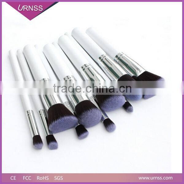 10pcs Professional Custom Kabuki Synthetic Makeup Brush Set