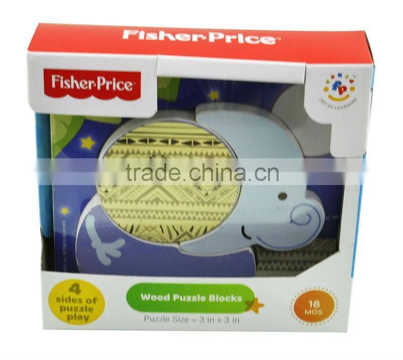 Wood puzzle blocks paper packaging boxes