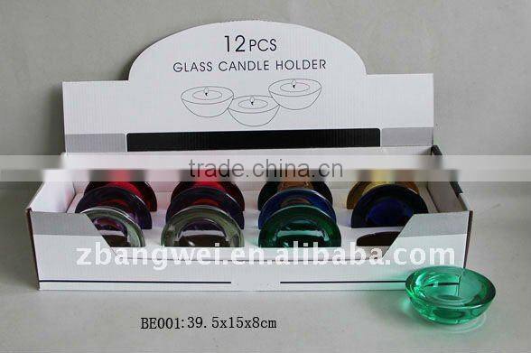 glass candle holder set in display box