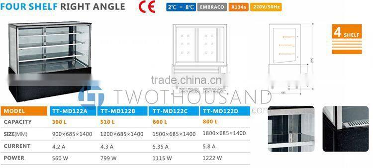 2017 Best Refrigerator Brand for Glass Front Refrigerator Show Case - 2-8 'C, 960 L, 5 Shelf, TT-MD123C
