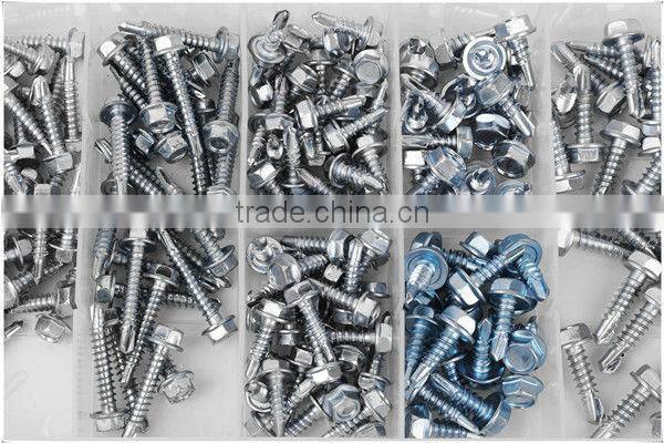 TC 200pc BV Certification Hardware Hex Head Self Drilling Screw Assortment