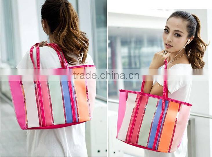 Wholesale Candy Color Ladies Transparent Handbags Free Shipping