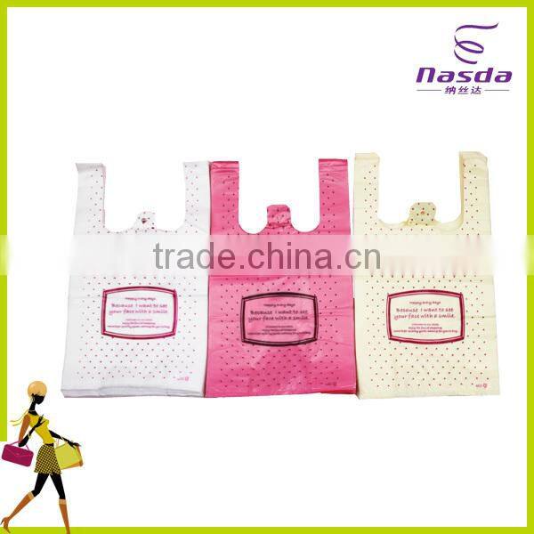 handle plastic gift bag,fashion supermarket plastic bag,plastic bag with custom logo