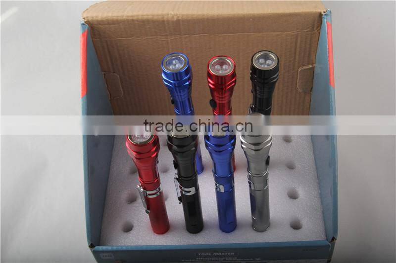Pick up Tool Torch Telescopic Magnetic LED Flashlight Pen with Six LED