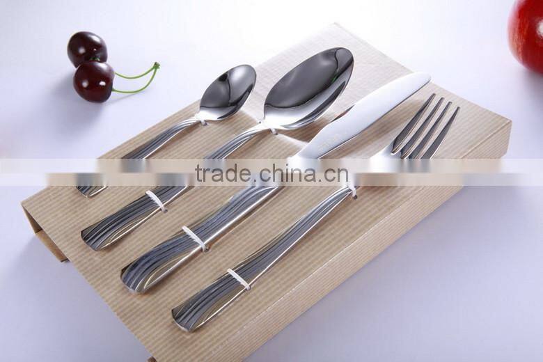 2016 High quality New design stainless steel cutlery with unique design punched cutlery set, solid silver cutlery