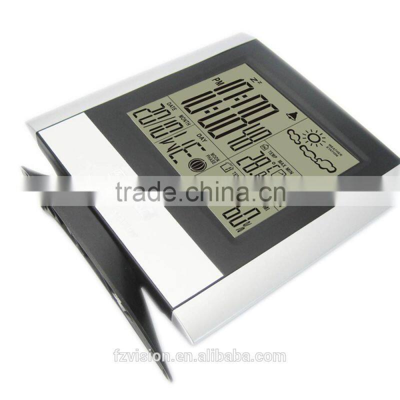 Hygrometer Weather Forecast Clock, 433MHz Wireless Weather Station Kit with Indoor Outdoor 2 remote sensors, led weather clock