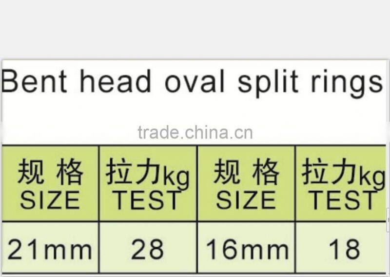 High quality brass fishing bent head oval split ring