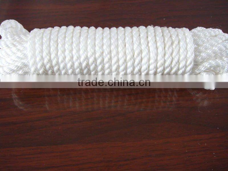 white 3-strand twist pp rope with sealing rope