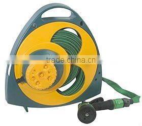 15M Coil Garden Hose With Brass Connector And 4-function Nozzle