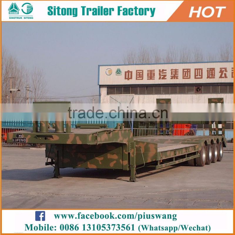 Heavy Loading Capacity Lowbed Semi Trailer For Construction Machinery Gooseneck Low Bed Trailers