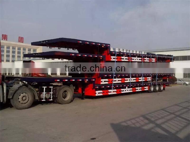 60ton Semi Trailer 3 axles Low Bed Semi Trailer (with HOWO/BEIBEN/SHACMAN chassis)