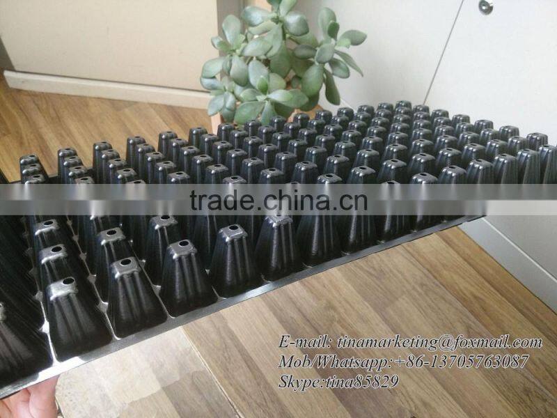 128 Cell Black PS Plastic Horticulture Plant Nursery Seed Starting Tray Manufactory Price