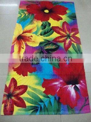 flower style jacquard beach bath towel 33123