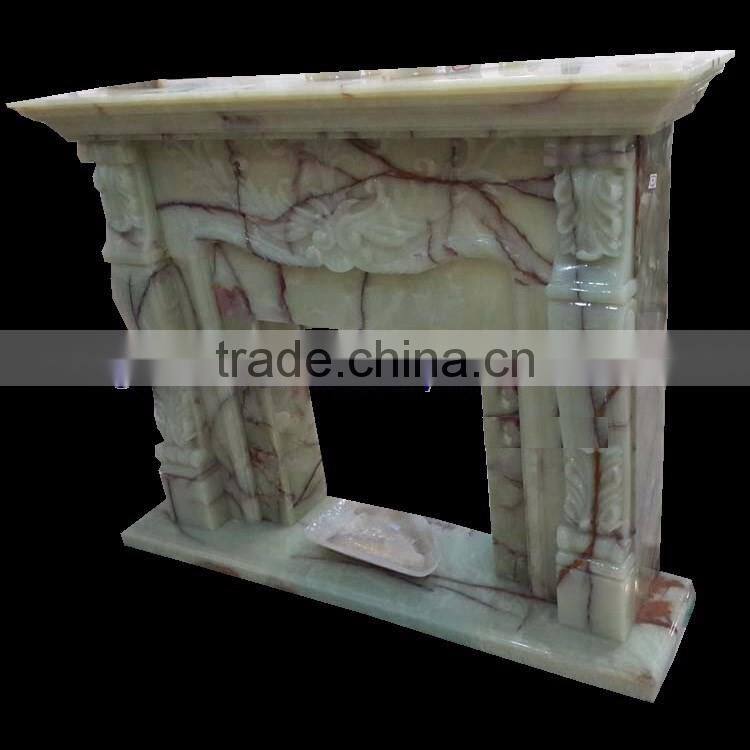 MODERN DESIGN GREEN ONYX FIREPLACES