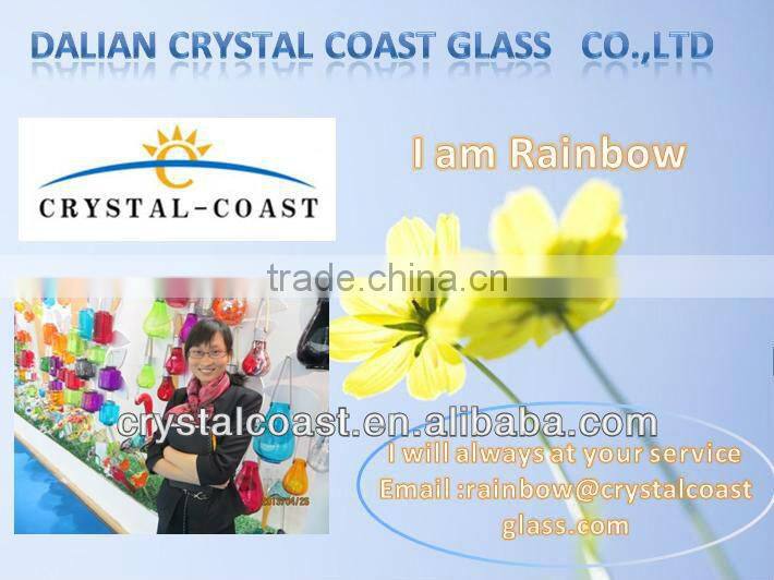 Large martini modern colorful decorative blown glass flower vase for sale