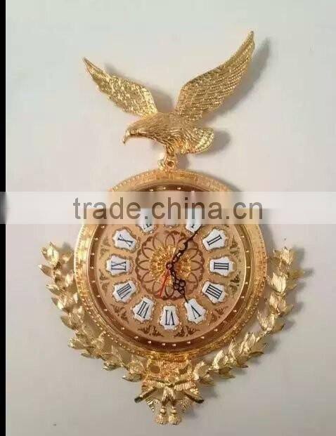 European Italy Style Attrative Home Decoration Clock, Luxury Wall Mounted Brass Clock