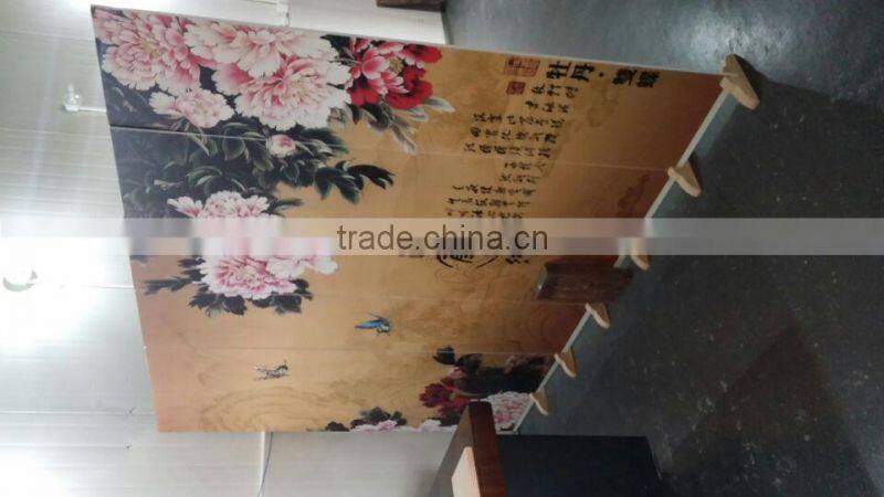 Personalized Solid Wood Folding Screen UV printing on wood Home Decoration Birch Screen
