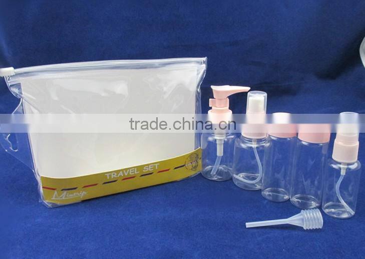 6pcs plastic travel bottle set transparent travel bottle kit