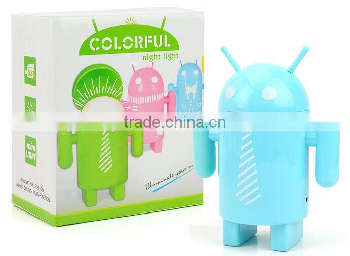 Supply creative fashion Android robot colorful light / small Night light --Pink