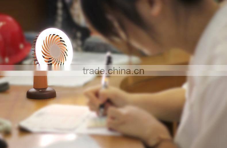 Pocket LED Light Fan Personal Table Light Fan with Built-in battery