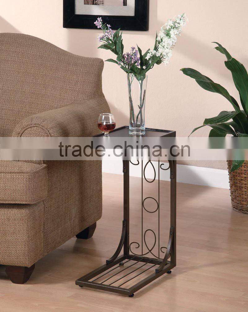 RH-GD1 Metal Snack Table Tray with wood top Coffee Side Table