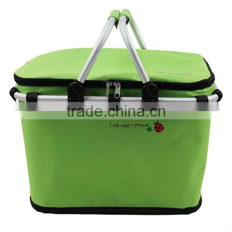 2016 New Modern Fabric Collapsible Picnic Lunch Basket