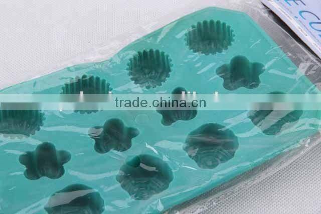 Rectangular flower design silicone ice cube mold/ ice cube tray