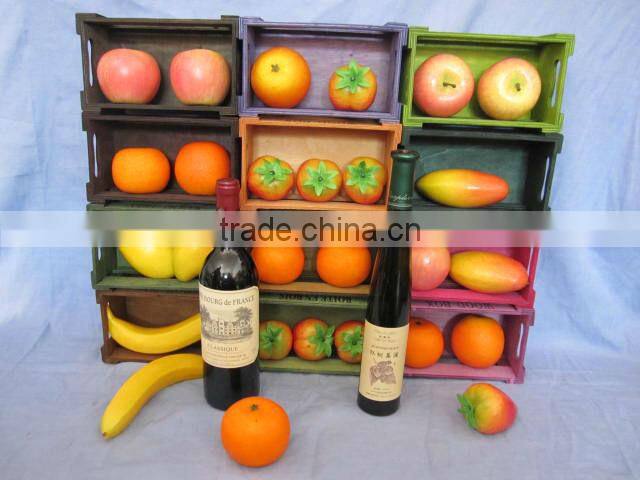 eco-friendly colorful cheap wooden fruit crate for sale