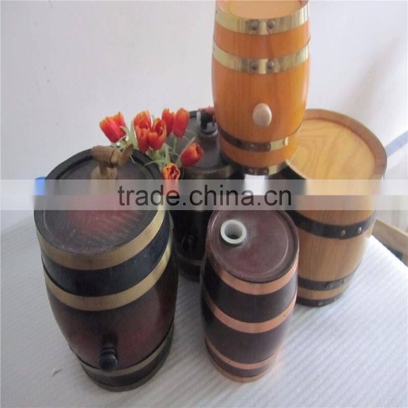 Hot Sale Solid Pine Wood Beer/Wine Barrel With Stainless Steel Bands