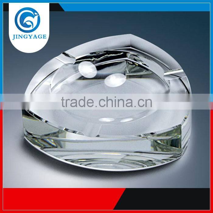 Jingyage top quality k9 crystal ashtray heart shape cigar ashtray crystal glass ashtray gift