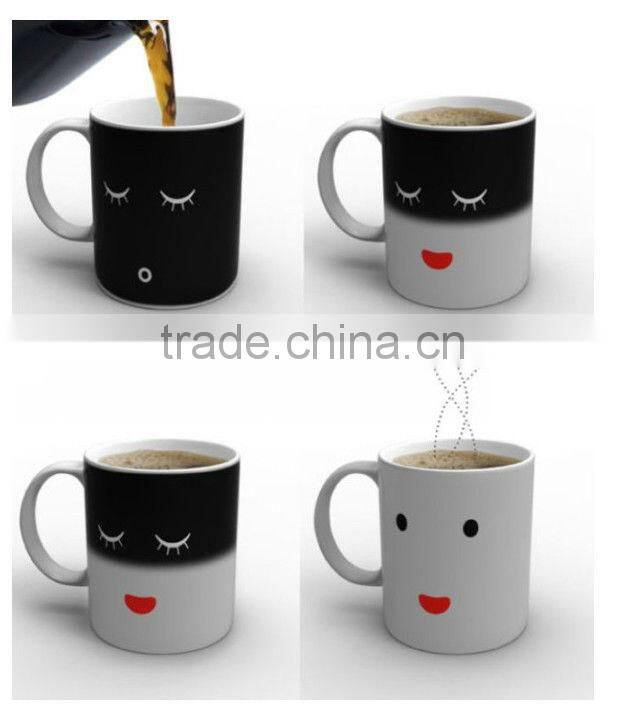 Advertising christmas color changing ceramic mug