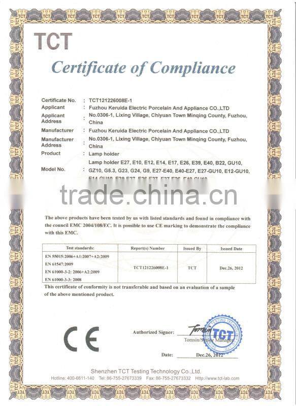 E27 porcelain lamp bulb base