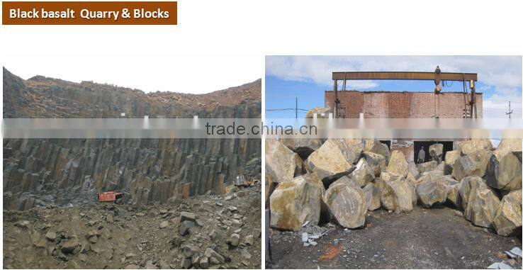 High quality polished Mongolian black basalt stone tiles