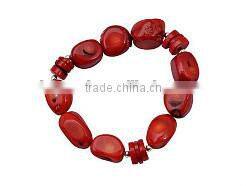 wholesale 7", 15x20mm also mens irregular shaped red coral bracelets