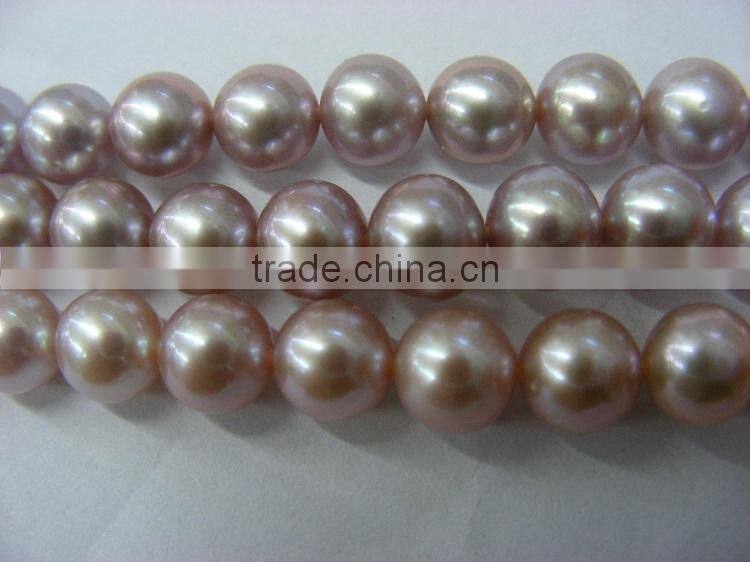 new 10-11mm purple round freshwater pearl 16 inches strand
