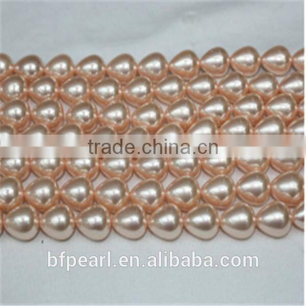 12-15mm Pink Teardrop Shell Pearls Loose Strands for Making Jewelry