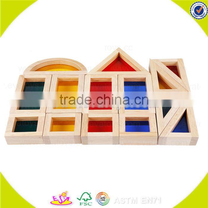 Wholesale hottest wooden baby building blocks toy colorful wooden building blocks toy for practical ability W13A055