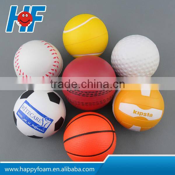 63mm PU elastic foam custom anti stress golf ball